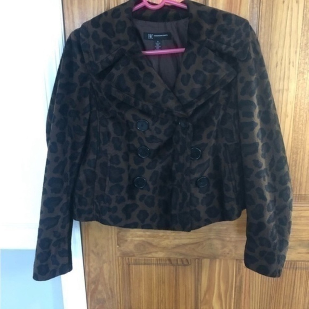 Leopard Print Three Button Jacket
